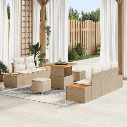 Garten-Sofa-Set mit Kissen 8 pcs Beige, Creme 80 x 80 x 71 cm