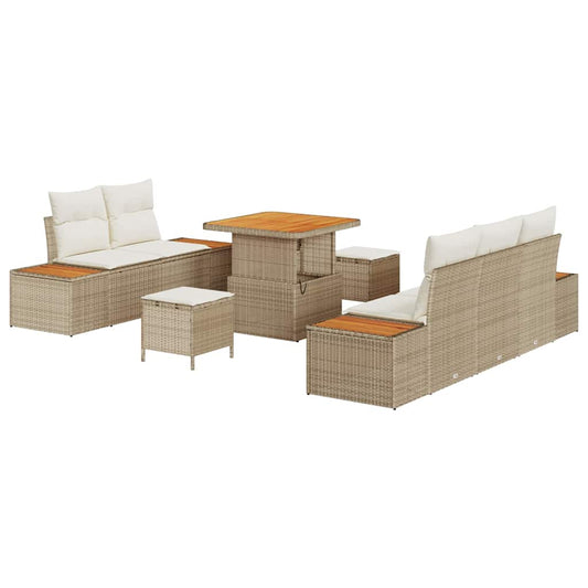 Garten-Sofa-Set mit Kissen 8 pcs Beige, Creme 80 x 80 x 71 cm