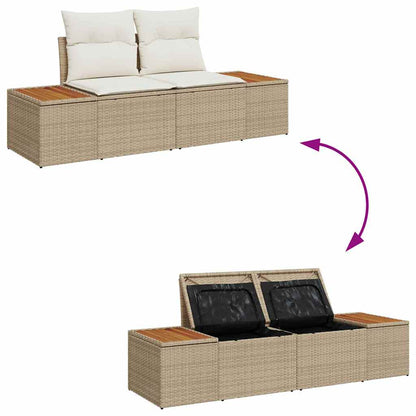 Garten-Sofa-Set mit Kissen 9 pcs Beige, Creme 80 x 80 x 71 cm