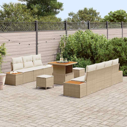 Garten-Sofa-Set 10 pcs Beige und Creme 80 x 80 x 71 cm