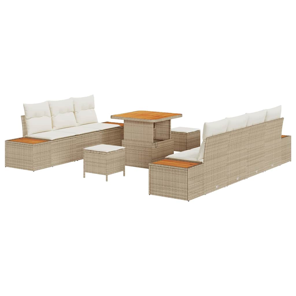 Garten-Sofa-Set 10 pcs Beige und Creme 80 x 80 x 71 cm
