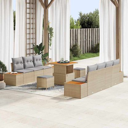 Garten-Sofa-Set 10 pcs Beige und Hellgrau 80 x 80 x 71 cm
