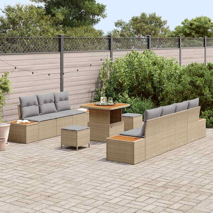 Garten-Sofa-Set 10 pcs Beige und Hellgrau 80 x 80 x 71 cm