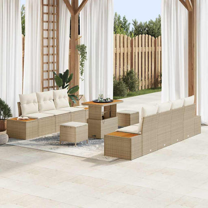 Garten-Sofa-Set 10 pcs Beige und Creme 90 x 55 x 71 cm