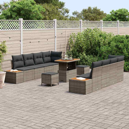 Garten-Sofa-Set 11 pcs Hellgrau und Dunkelgrau 90 x 55 x 71 cm
