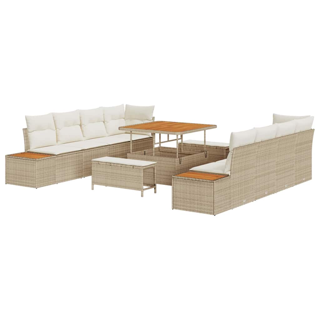 Garten-Sofa-Set 11 pcs Beige und Creme 100 x 100 x 71 cm