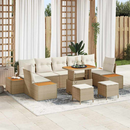 Garten-Sofa-Set 10 pcs Beige und Creme 90 x 55 x 71 cm