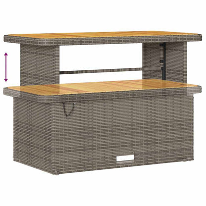 Garten-Sofa-Set mit Kissen mit Speicher 13 pcs Grau Poly Rattan