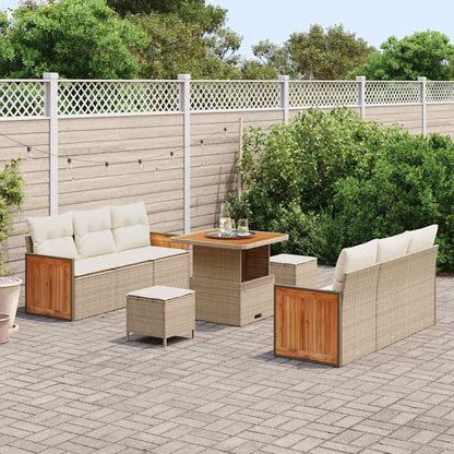 Garten-Sofa-Set 9 pcs Beige und Creme 80 x 80 x 71 cm