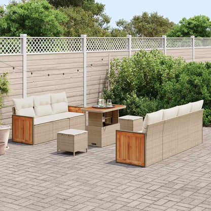 Garten-Sofa-Set 10 pcs Beige und Creme 90 x 55 x 71 cm