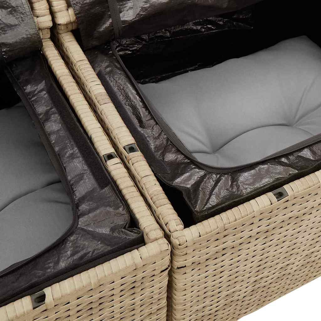 Garten-Sofa-Set 11 pcs Beige, Hellgrau 80 x 80 x 71 cm