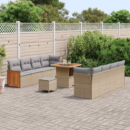 Garten-Sofa-Set 11 pcs Beige, Hellgrau 80 x 80 x 71 cm