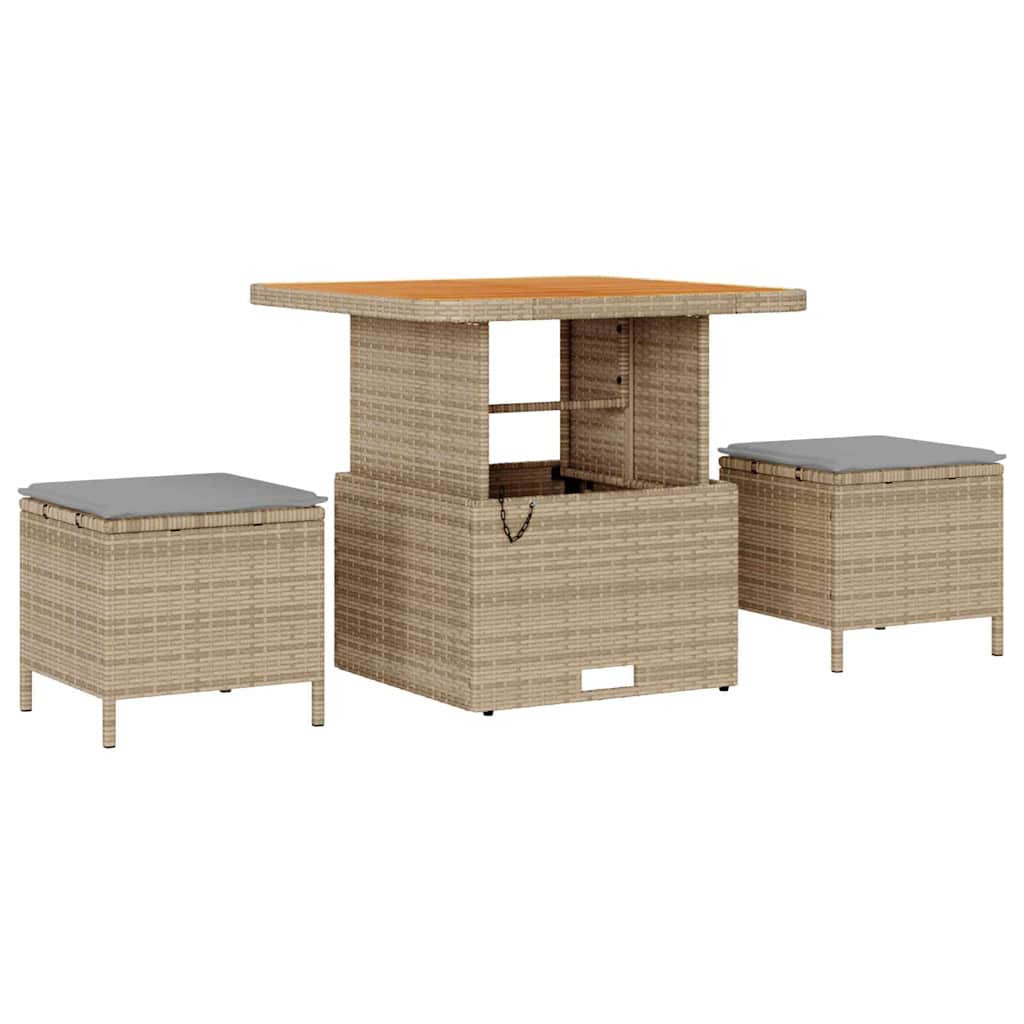 Garten-Sofa-Set 11 pcs Beige, Hellgrau 80 x 80 x 71 cm