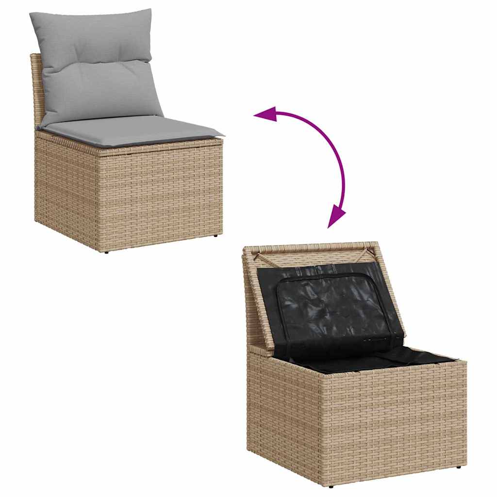 Garten-Sofa-Set 11 pcs Beige, Hellgrau 80 x 80 x 71 cm