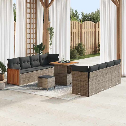 Garten-Sofa-Set 11 pcs Grau, Dunkelgrau 80 x 80 x 71 cm