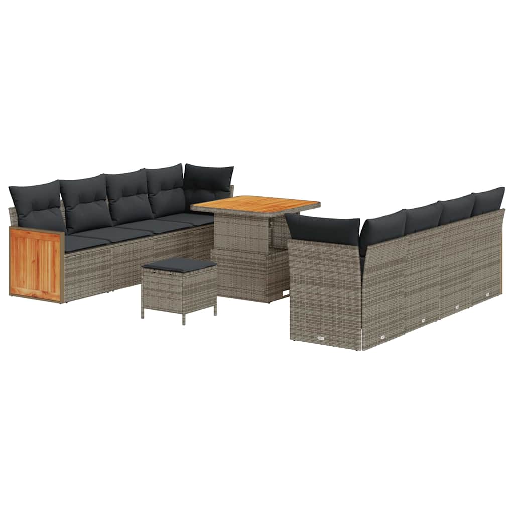 Garten-Sofa-Set 11 pcs Grau, Dunkelgrau 80 x 80 x 71 cm