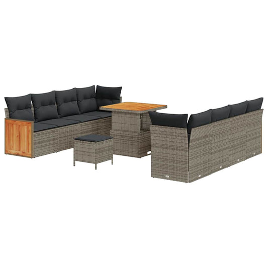 Garten-Sofa-Set 11 pcs Grau, Dunkelgrau 80 x 80 x 71 cm