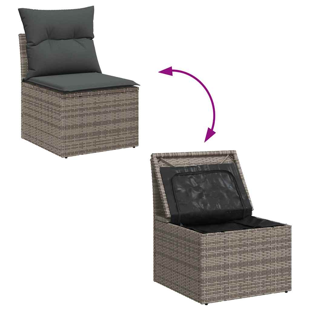 Garten-Sofa-Set 11 pcs Grau, Dunkelgrau 80 x 80 x 71 cm