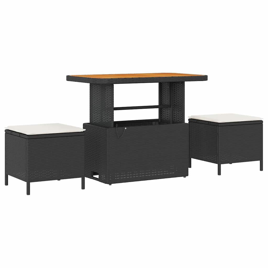 Garten-Sofa-Set 11 pcs Schwarz, Creme 90 x 55 x 71 cm