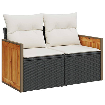 Garten-Sofa-Set 11 pcs Schwarz, Creme 90 x 55 x 71 cm