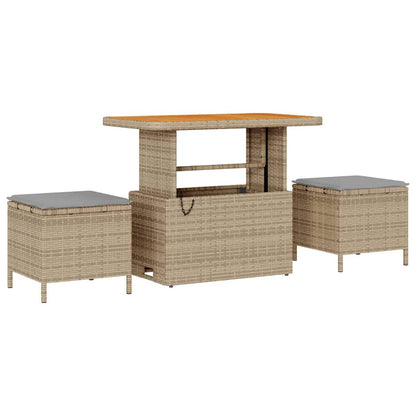 Garten-Sofa-Set 11 pcs Beige 90 x 55 x 71 cm Poly-Rattan