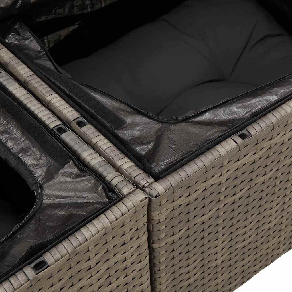Garten-Sofa-Set 11 pcs Grau 90 x 55 x 71 cm Poly-Rattan
