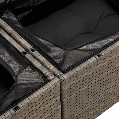 Garten-Sofa-Set 11 pcs Grau 90 x 55 x 71 cm Poly-Rattan