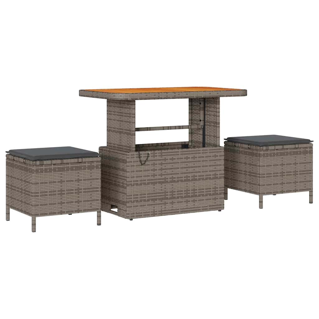 Garten-Sofa-Set 11 pcs Grau 90 x 55 x 71 cm Poly-Rattan