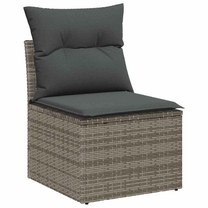 Garten-Sofa-Set 11 pcs Grau 90 x 55 x 71 cm Poly-Rattan