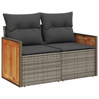 Garten-Sofa-Set 11 pcs Grau 90 x 55 x 71 cm Poly-Rattan