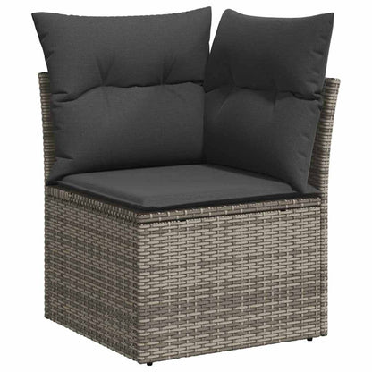 Garten-Sofa-Set 11 pcs Grau 90 x 55 x 71 cm Poly-Rattan