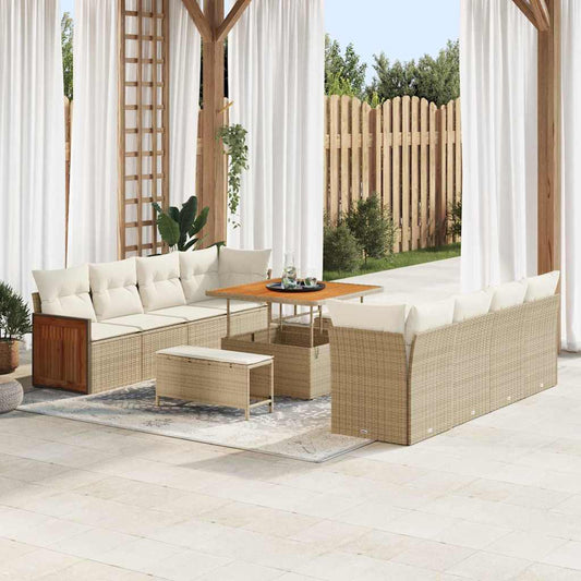 Garten-Sofa-Set 11 pcs Beige, Creme 100 x 100 x 71 cm