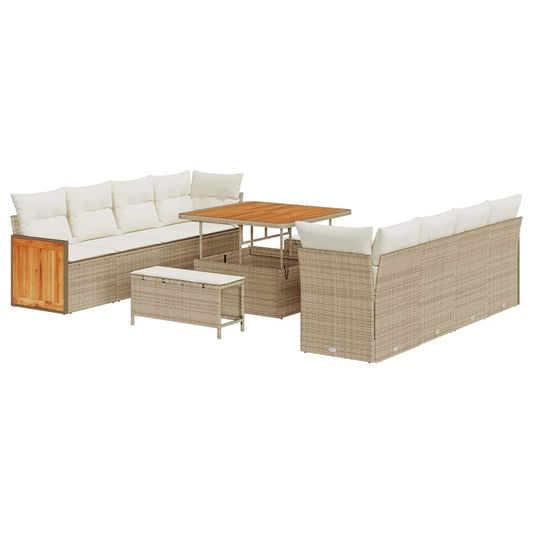 Garten-Sofa-Set 11 pcs Beige, Creme 100 x 100 x 71 cm