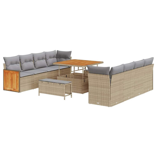 Garten-Sofa-Set 11 pcs Beige 100 x 100 x 71 cm Poly-Rattan