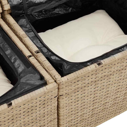 Garten-Sofa-Set 10 pcs Beige 90 x 55 x 71 cm Poly-Rattan