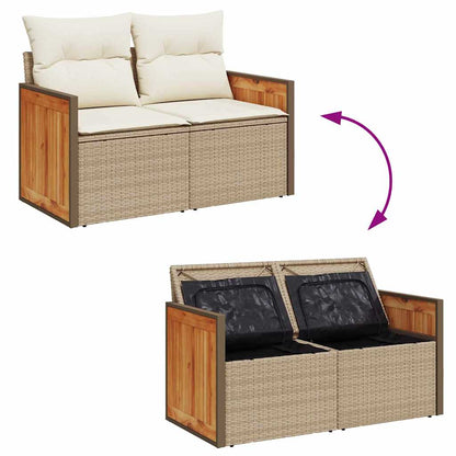 Garten-Sofa-Set 10 pcs Beige 90 x 55 x 71 cm Poly-Rattan