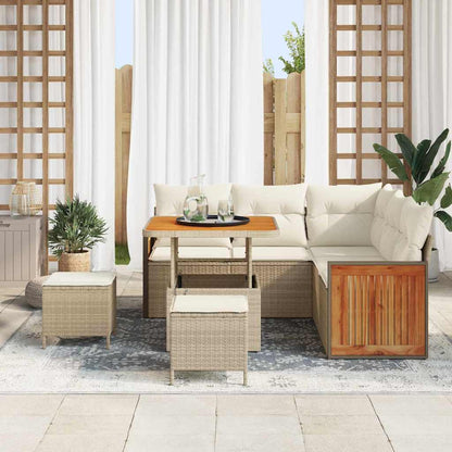 Garten-Sofa-Set 8 pcs Beige, Creme 80 x 80 x 71 cm Poly-Rattan