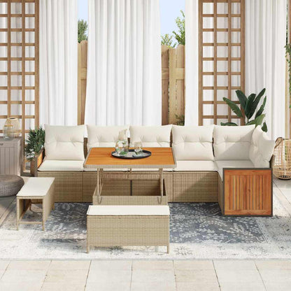 Garten-Sofa-Set 9 pcs Beige, Creme 100 x 100 x 71 cm