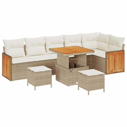 Garten-Sofa-Set 9 pcs Beige und Creme 80 x 80 x 71 cm