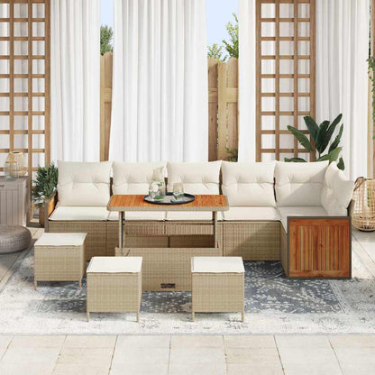 Garten-Sofa-Set 10 pcs Beige, Creme 110 x 55 x 71 cm