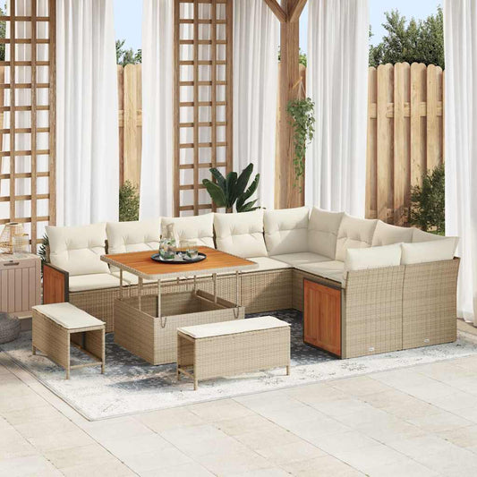 Garten-Sofa-Set 12 pcs Beige, Creme 100 x 100 x 71 cm
