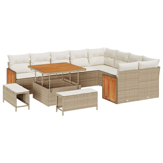 Garten-Sofa-Set 12 pcs Beige, Creme 100 x 100 x 71 cm
