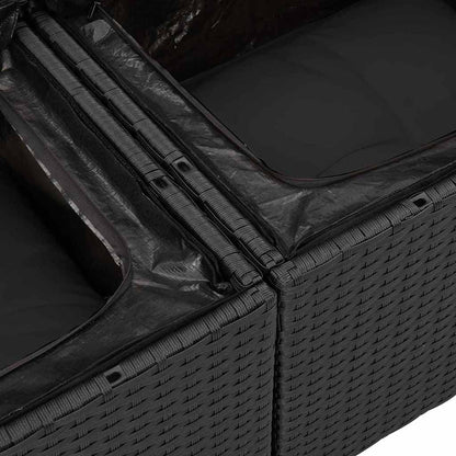 Garten-Sofa-Set 12 pcs Schwarz 80 x 80 x 71 cm Poly-Rattan