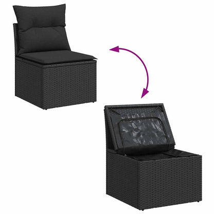 Garten-Sofa-Set 12 pcs Schwarz 80 x 80 x 71 cm Poly-Rattan