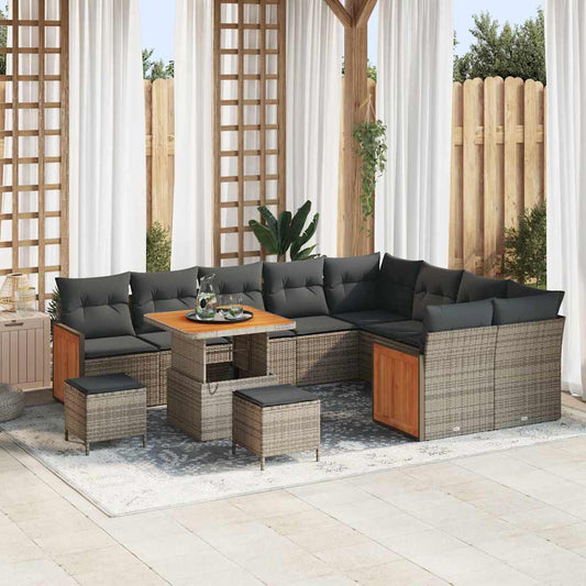 Garten-Sofa-Set 12 pcs Grau, Dunkelgrau 80 x 80 x 71 cm