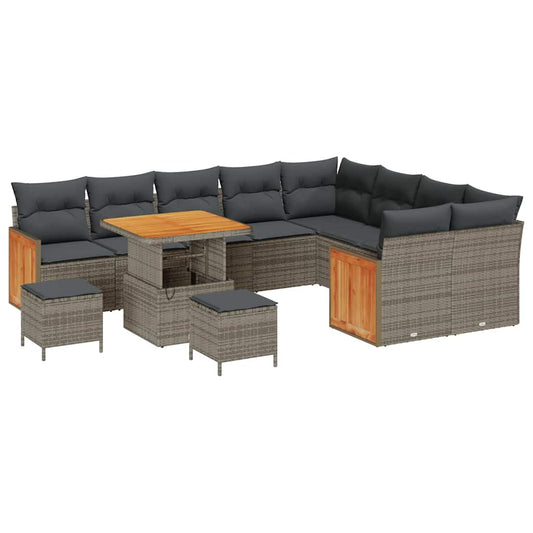 Garten-Sofa-Set 12 pcs Grau, Dunkelgrau 80 x 80 x 71 cm