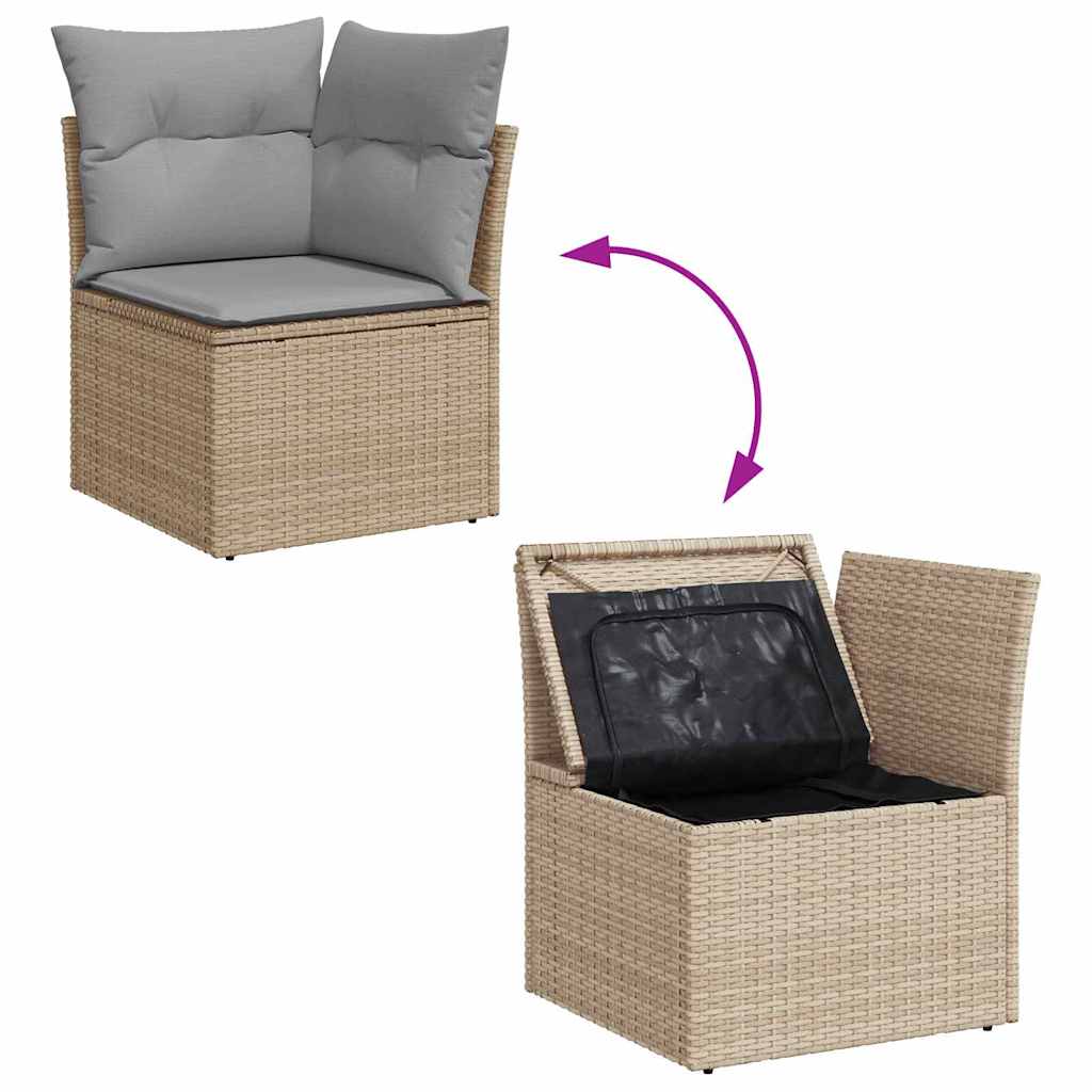 Garten-Sofa-Set 12 pcs Beige 90 x 55 x 71 cm Poly-Rattan