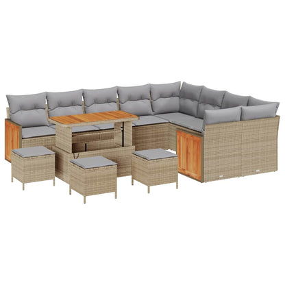Garten-Sofa-Set 13 pcs Beige, Hellgrau 110 x 55 x 71 cm