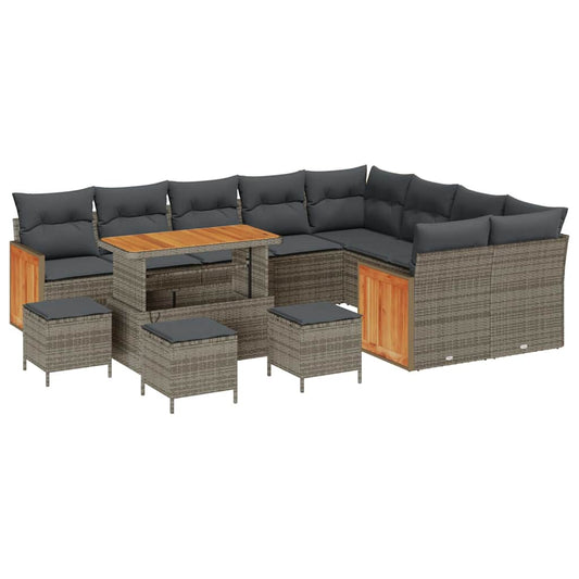 Garten-Sofa-Set 13 pcs Grau, Dunkelgrau 110 x 55 x 71 cm