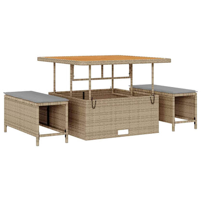 Garten-Sofa-Set 13 pcs Beige, Hellgrau 100 x 100 x 71 cm